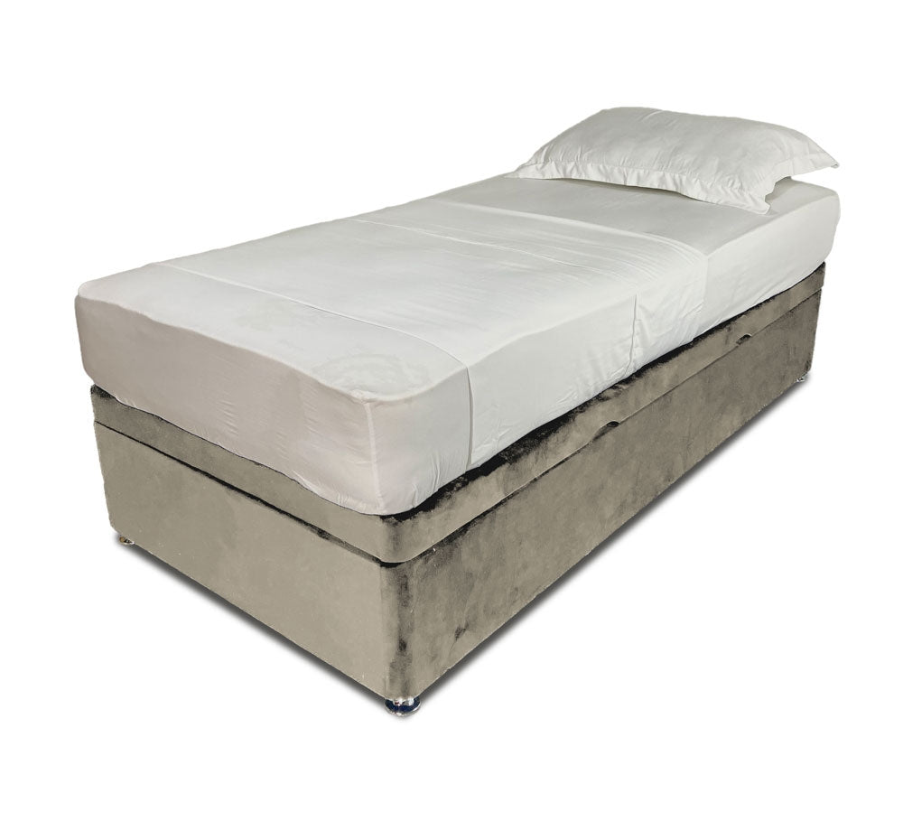 Pebble Single Side Lift Ottoman Divan Base With Horizon Headboard