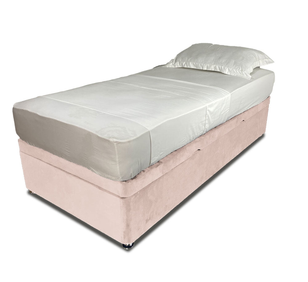 Plush Pink Single Side Lift Ottoman Divan Base