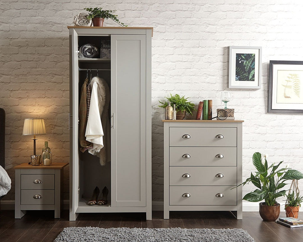 Lancashire Grey 3 Piece Bedroom Furniture Set