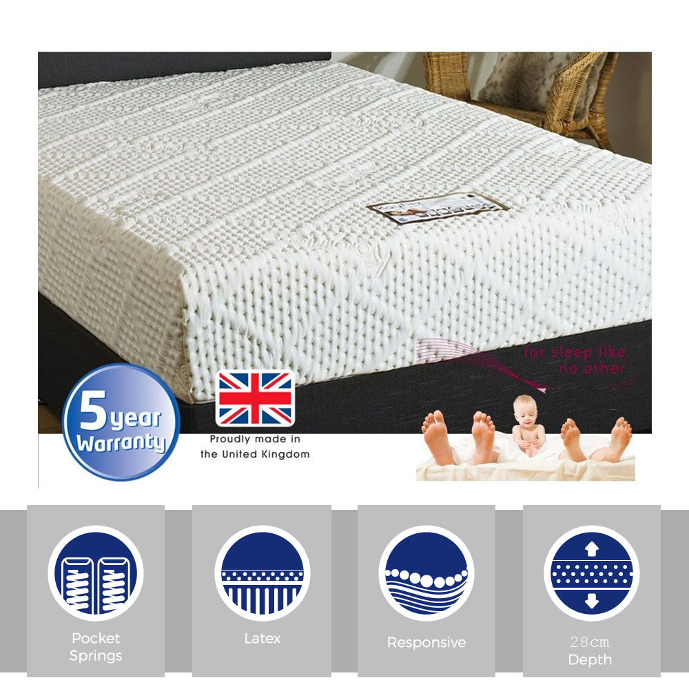 Latex & Pocket Pearl Three Quarter (3/4) Mattress