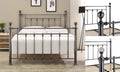 Libro Black Chrome Dual Finial Double Bed Frame