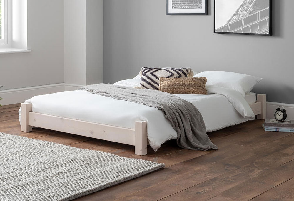 Tokyo Low Gunpowder Grey Double Bed Frame