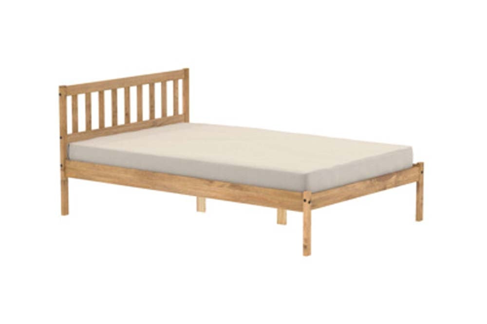 Lisa Waxed Pine Double Bed Frame