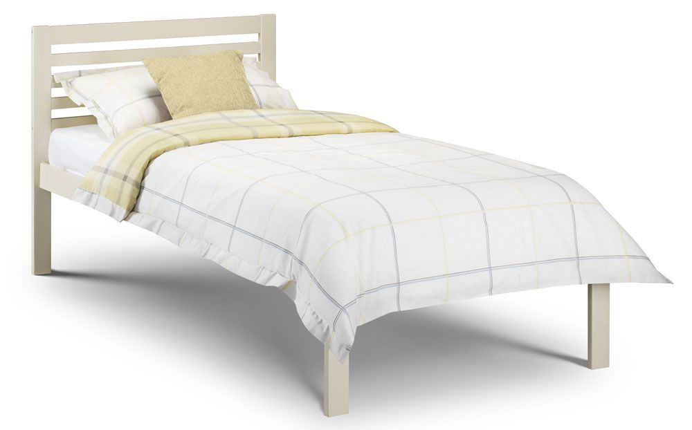 Locum Stone White Single Bed Frame