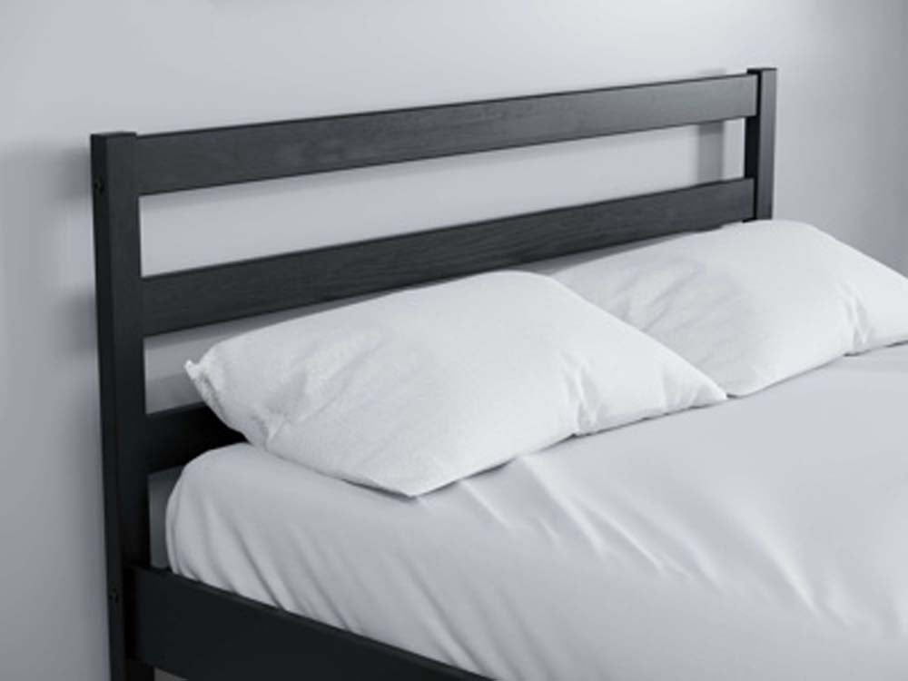 Luna Black Pine Single Bed Frame