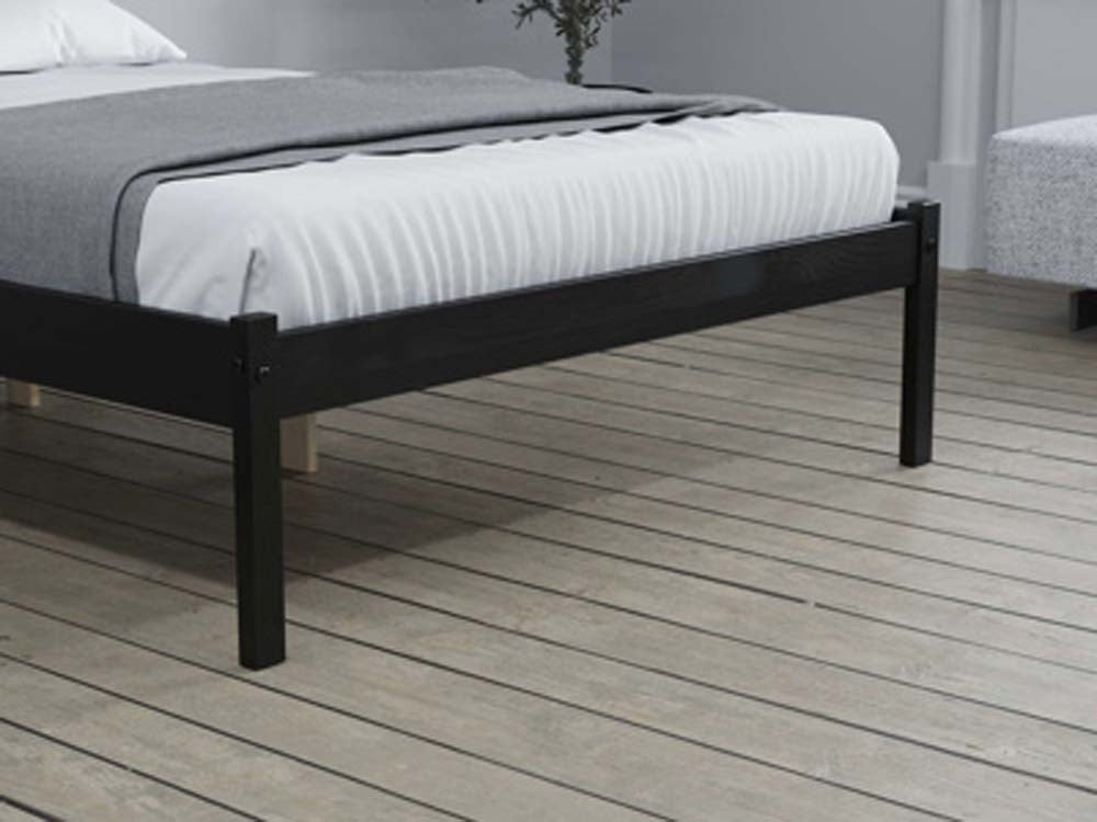 Luna Black Pine Single Bed Frame