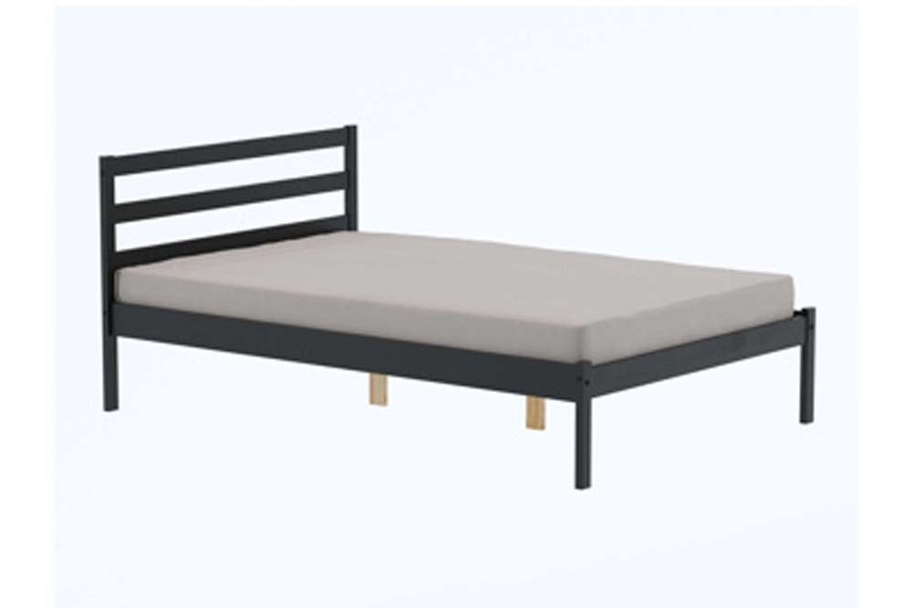 Luna Black Pine Single Bed Frame