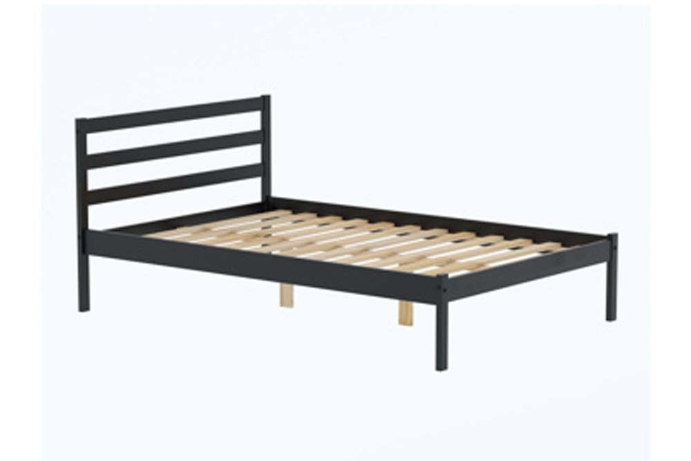 Luna Black Pine Single Bed Frame