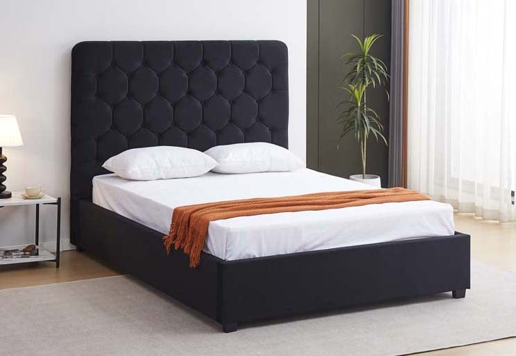 Mansion Black Double Bed Frame