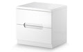 Manchester White High Gloss 2 Drawer Bedside