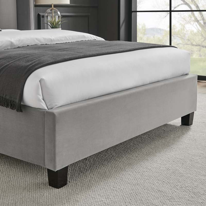 Planet Silver Grey Winged King Size Bed Frame