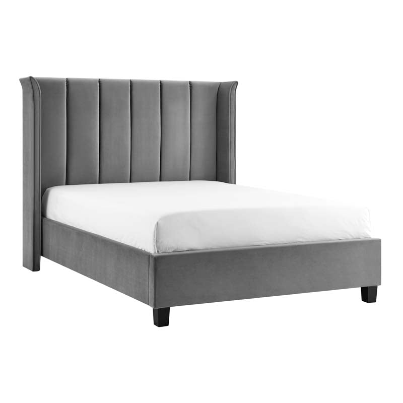 Planet Silver Grey Winged King Size Bed Frame