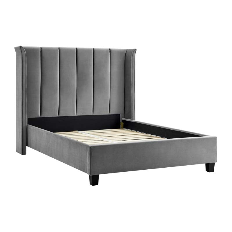 Planet Silver Grey Winged King Size Bed Frame