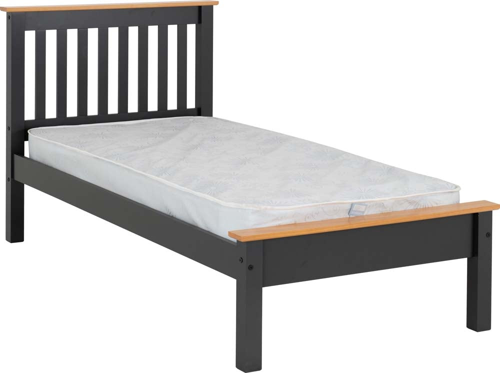 Monty Grey Low Foot Single Bed Frame