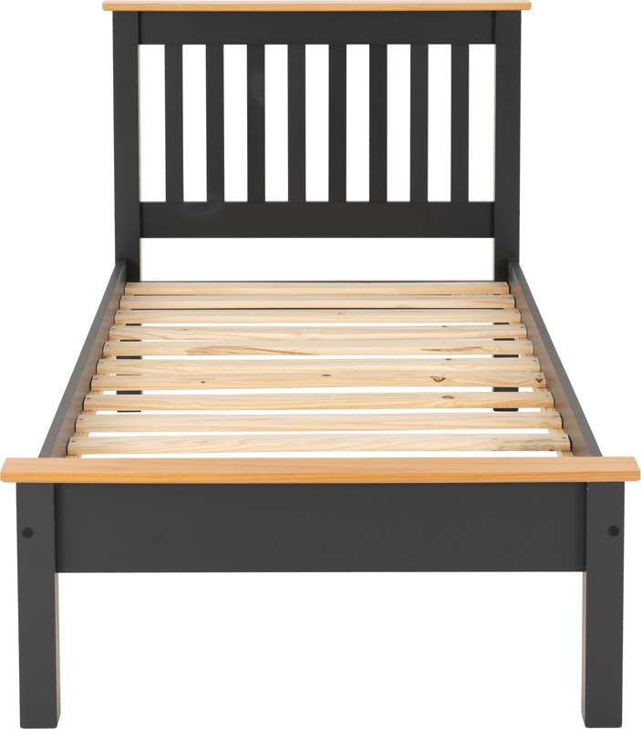 Monty Grey Low Foot Single Bed Frame