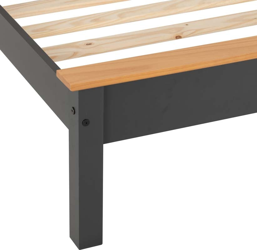 Monty Grey Low Foot Single Bed Frame