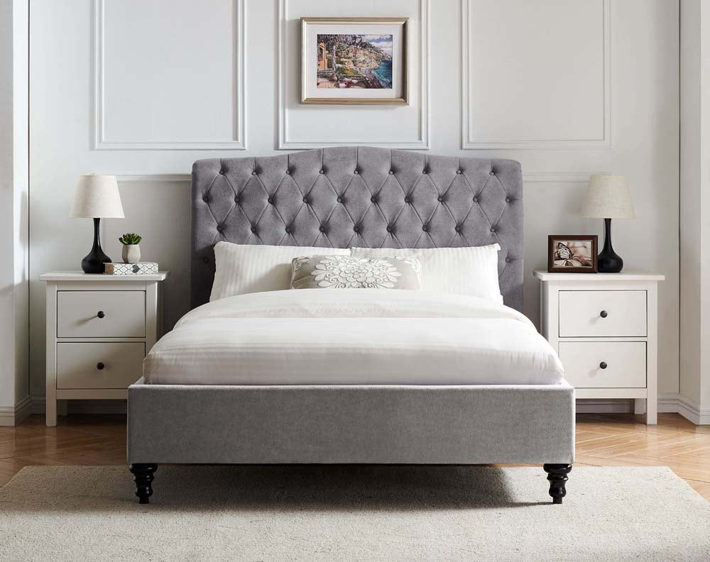 Rosemary Light Grey Super King Size Bed Frame