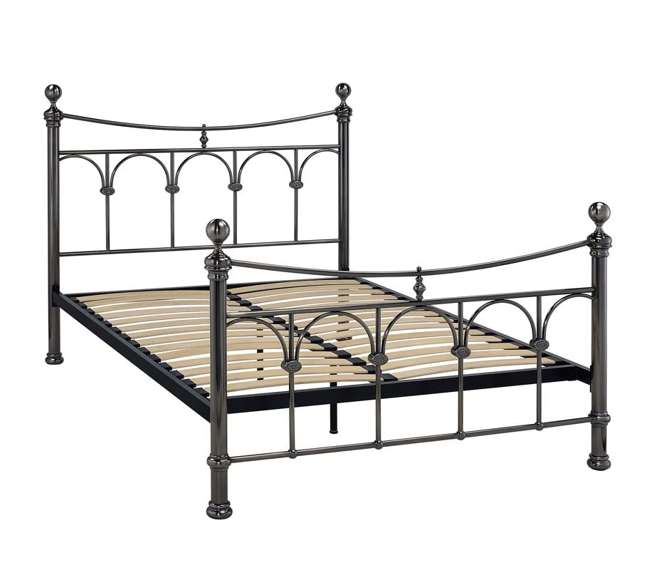 Gemma Nickel Double Bed Frame