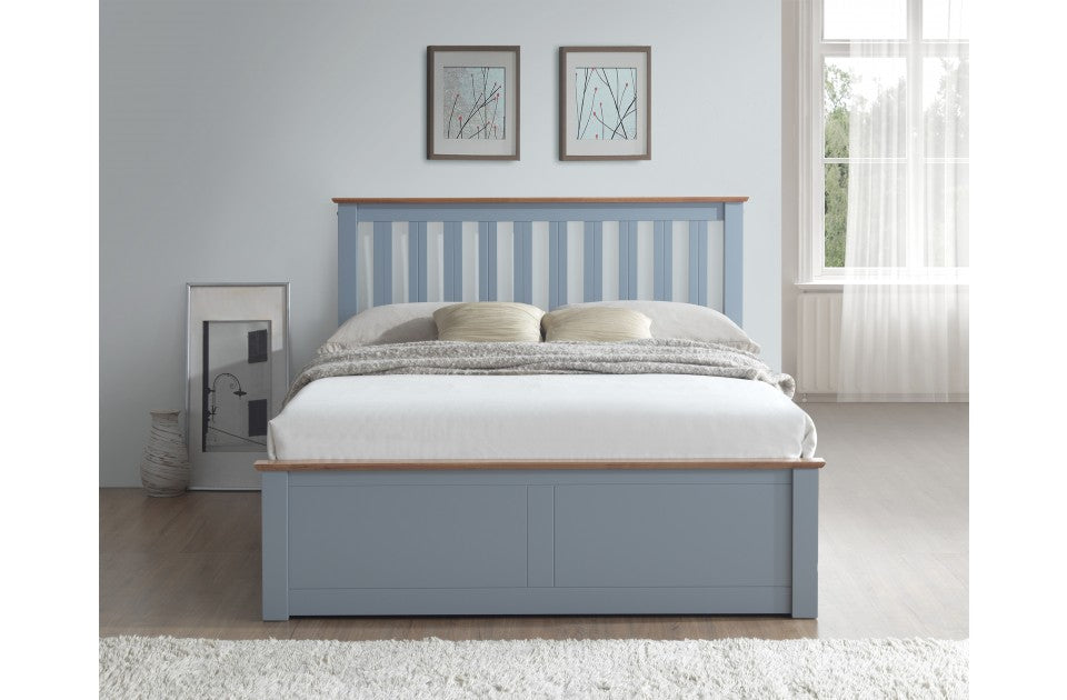 Flame Stone Grey Three Quarter Ottoman Storage Bed Frame