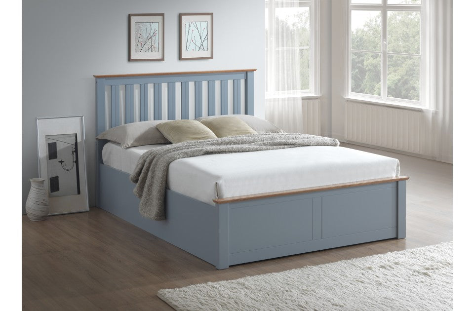 Flame Stone Grey Three Quarter Ottoman Storage Bed Frame
