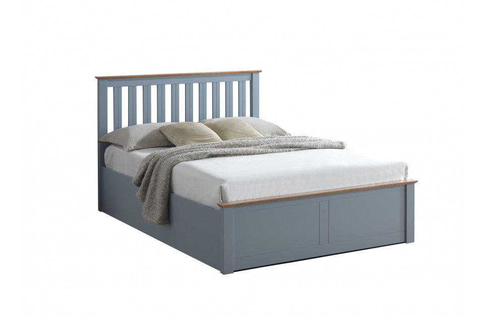 Flame Stone Grey Three Quarter Ottoman Storage Bed Frame