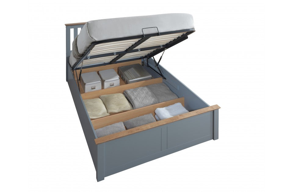 Flame Stone Grey Three Quarter Ottoman Storage Bed Frame