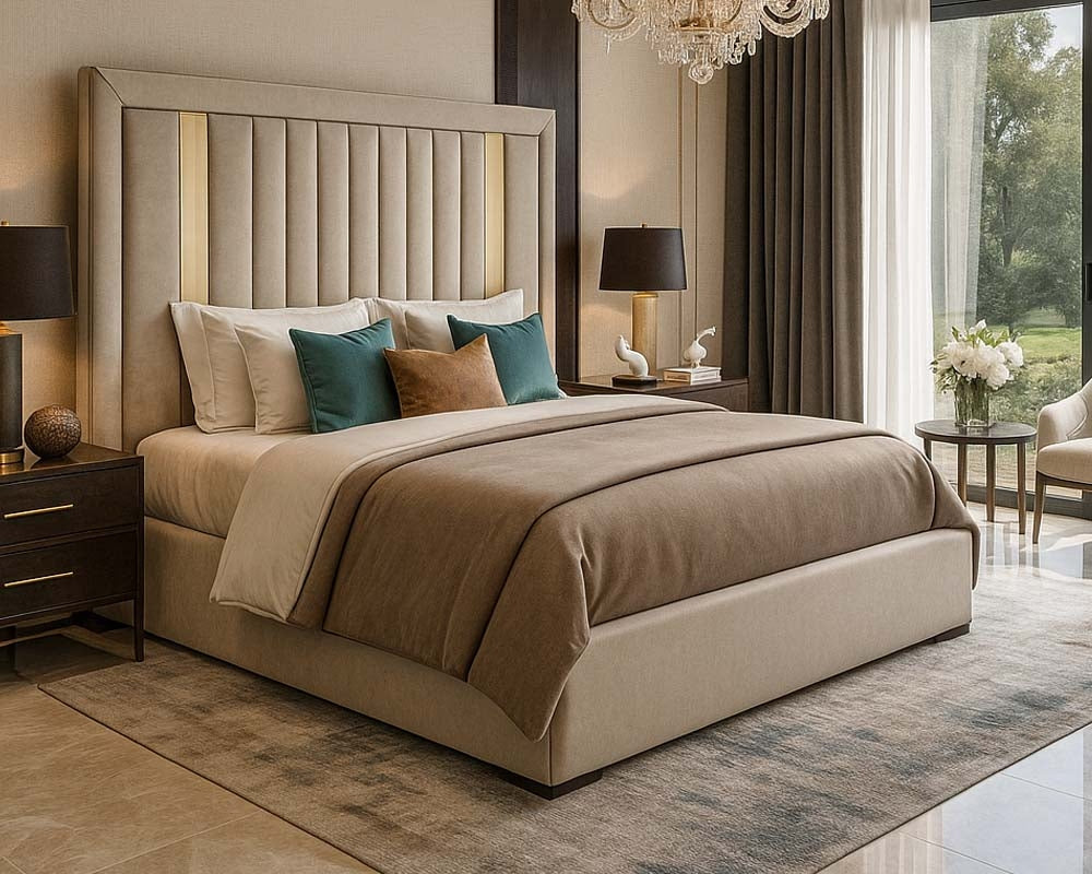 Rule The Room Raffles Gold Double Bed Frame
