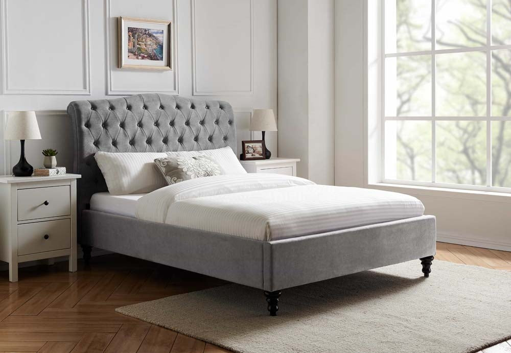 Rosemary Light Grey Super King Size Bed Frame