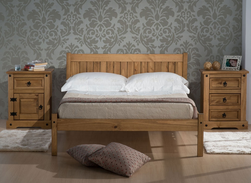 Ryan Antique Pine Double Bed Frame