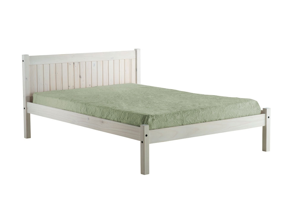 Ryan White Wash Pine Double Bed Frame