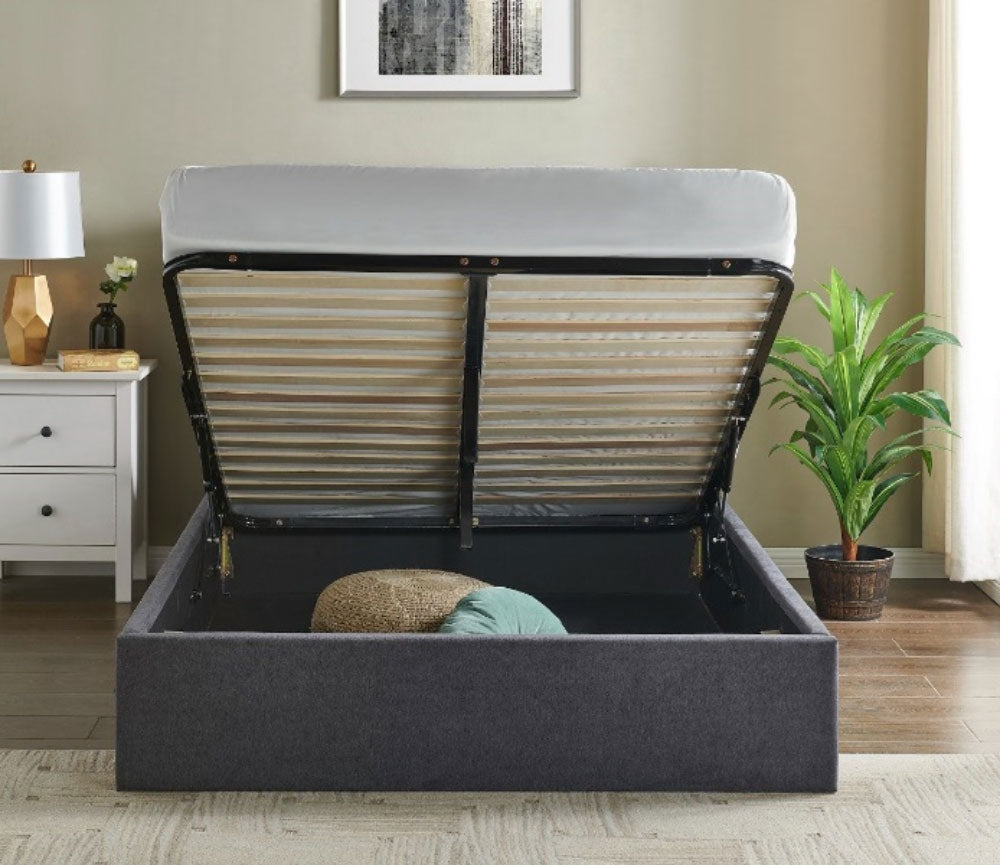 Rosemary Dark Grey Double Ottoman Bed Frame