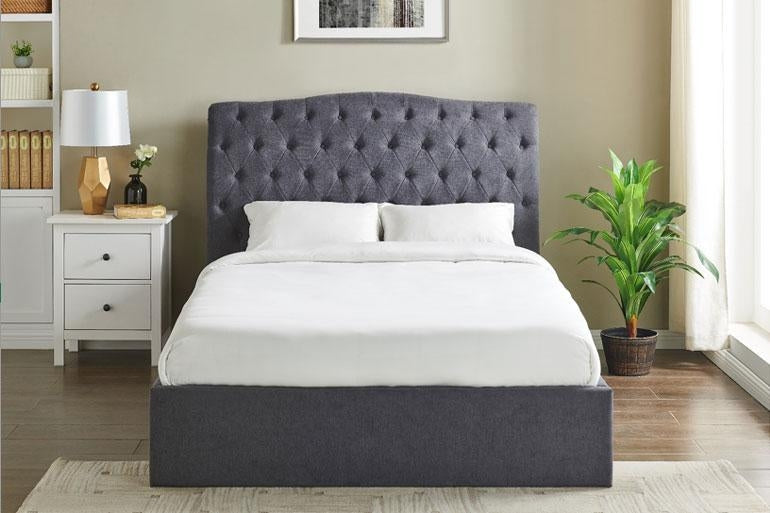 Rosemary Dark Grey Double Ottoman Bed Frame