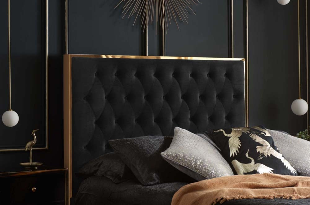 Charles Black Double Bed Frame
