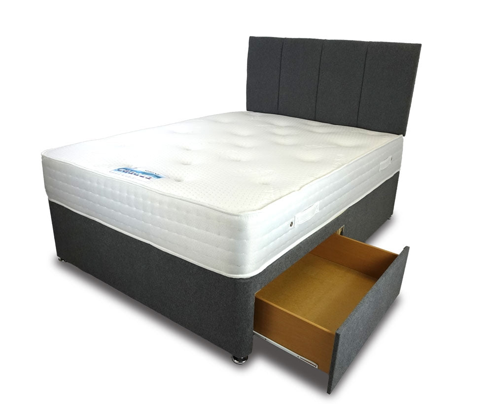 Serene Bamboo Double 2 Drawer Divan Bed And Free Ruby Headboard