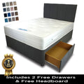 Serene Bamboo Double 2 Drawer Divan Bed And Free Ruby Headboard