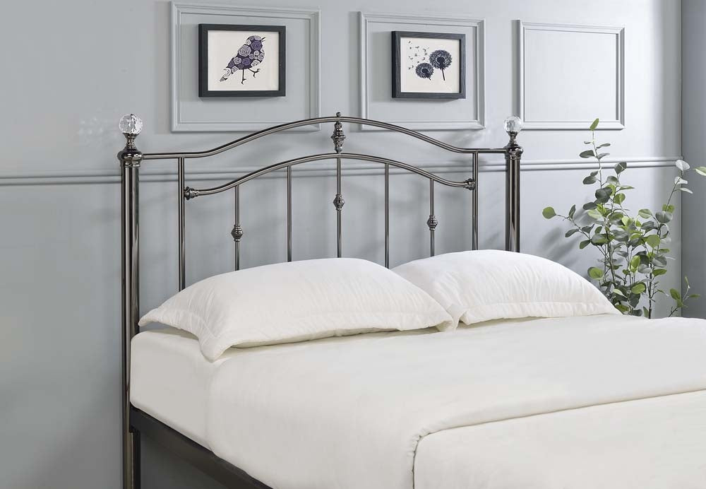 Callipso Black Chrome Dual Finial Double Bed Frame