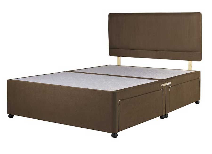 Superior Three Quarter (3/4) Divan Bed Base Chocolate Fabric