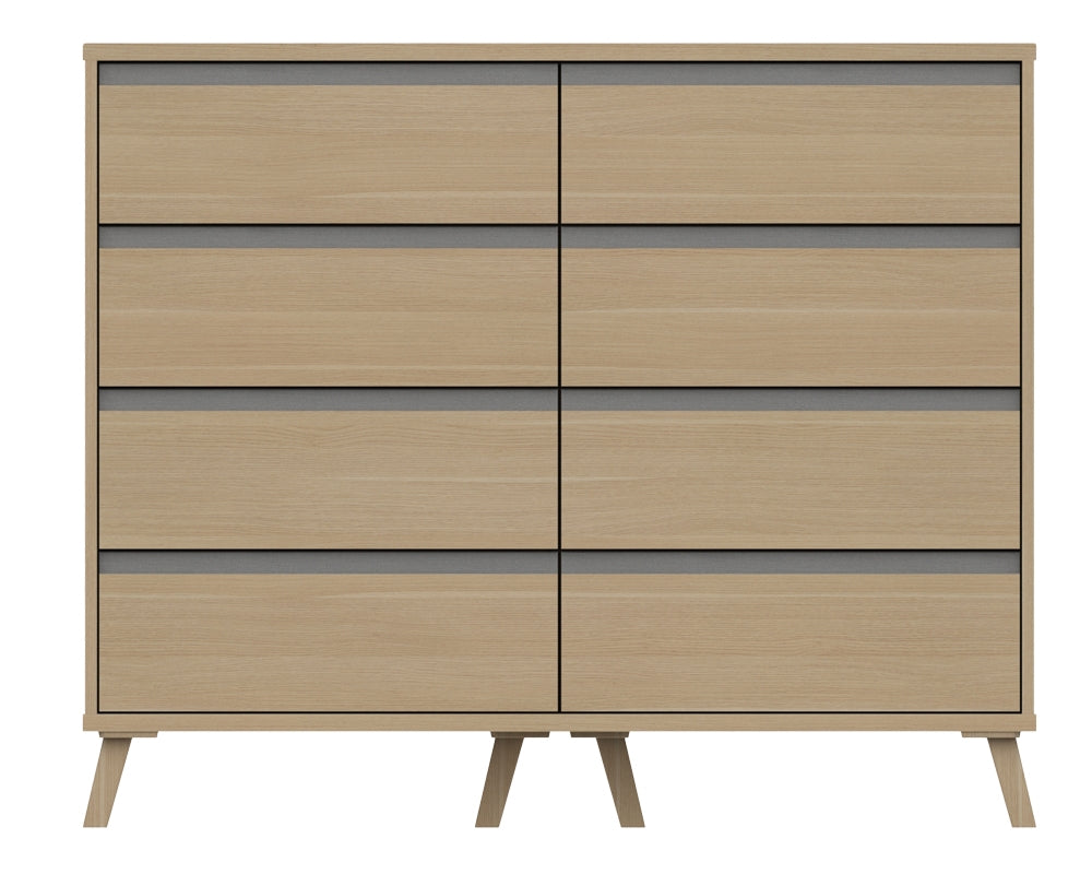 Thames Natural Oak 4 Drawer Double Chest