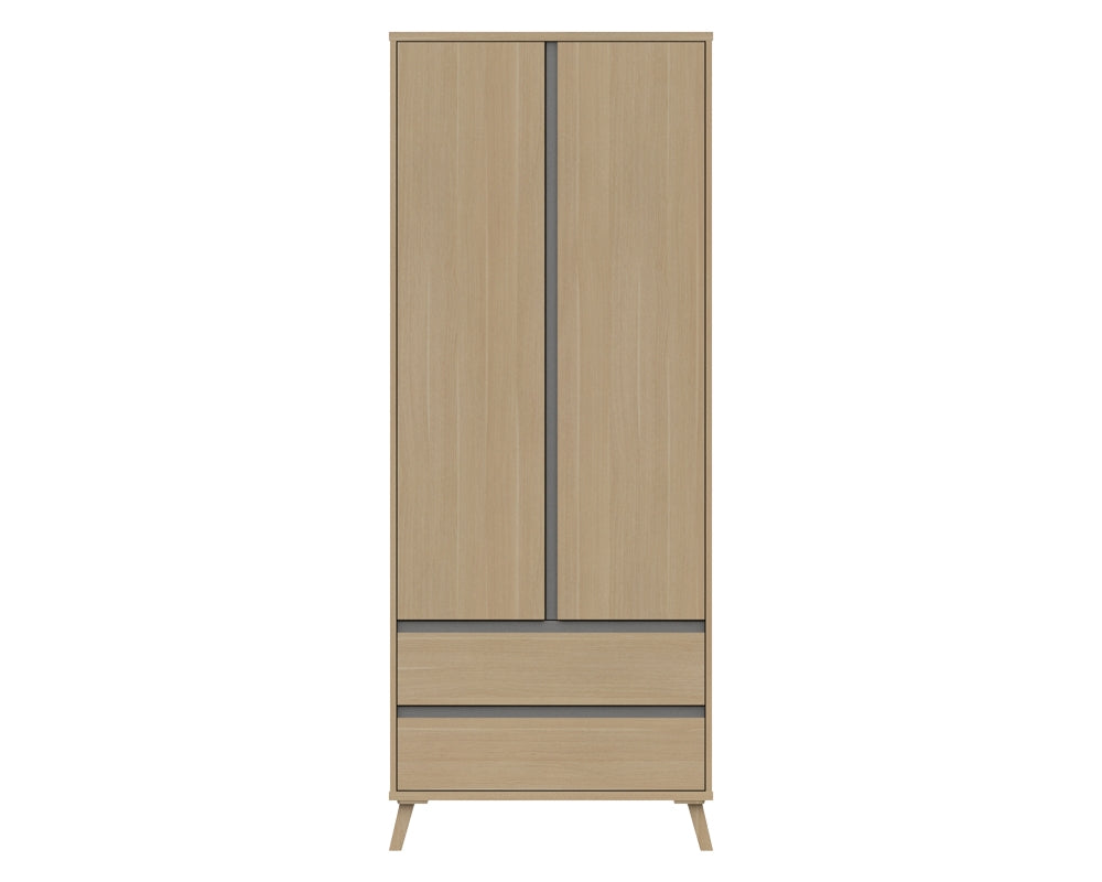 Thames Natural Oak 2 Door Combi Wardrobe