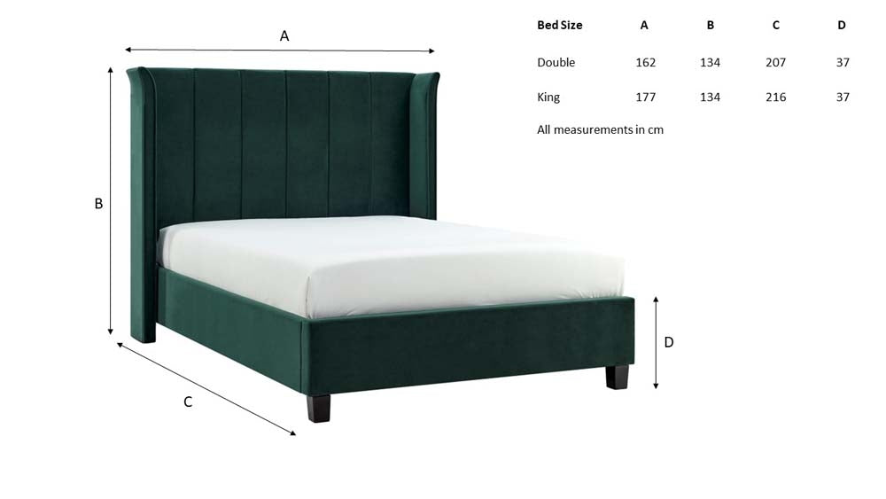 Poland Green Double Bed Frame