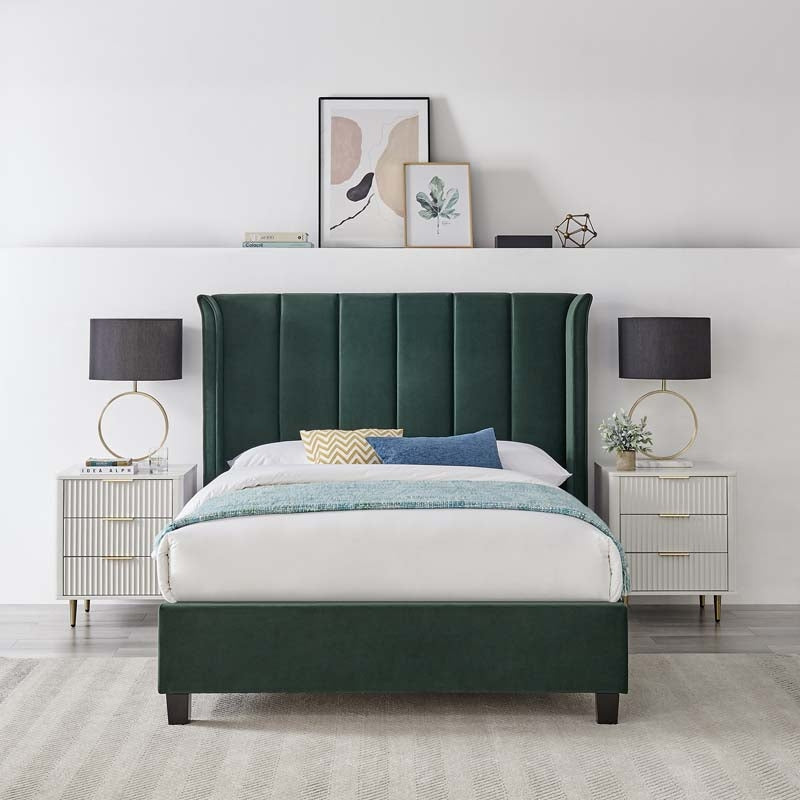 Poland Green Double Bed Frame